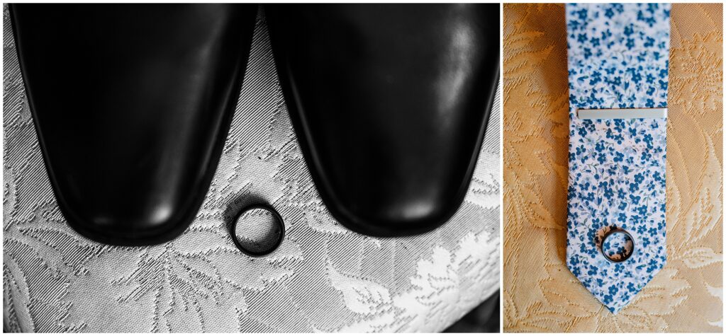Groom's wedding ring, weddings shoes, wedding tie, Erica Johanna Photography