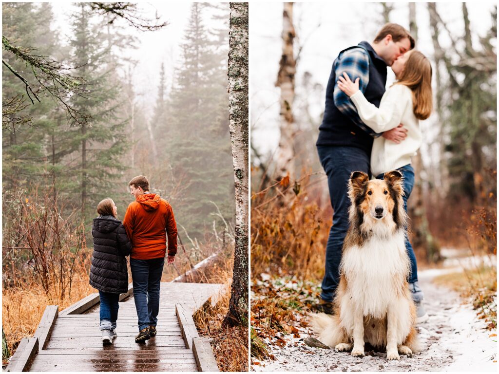 Northern Minnesota engagement session with dog